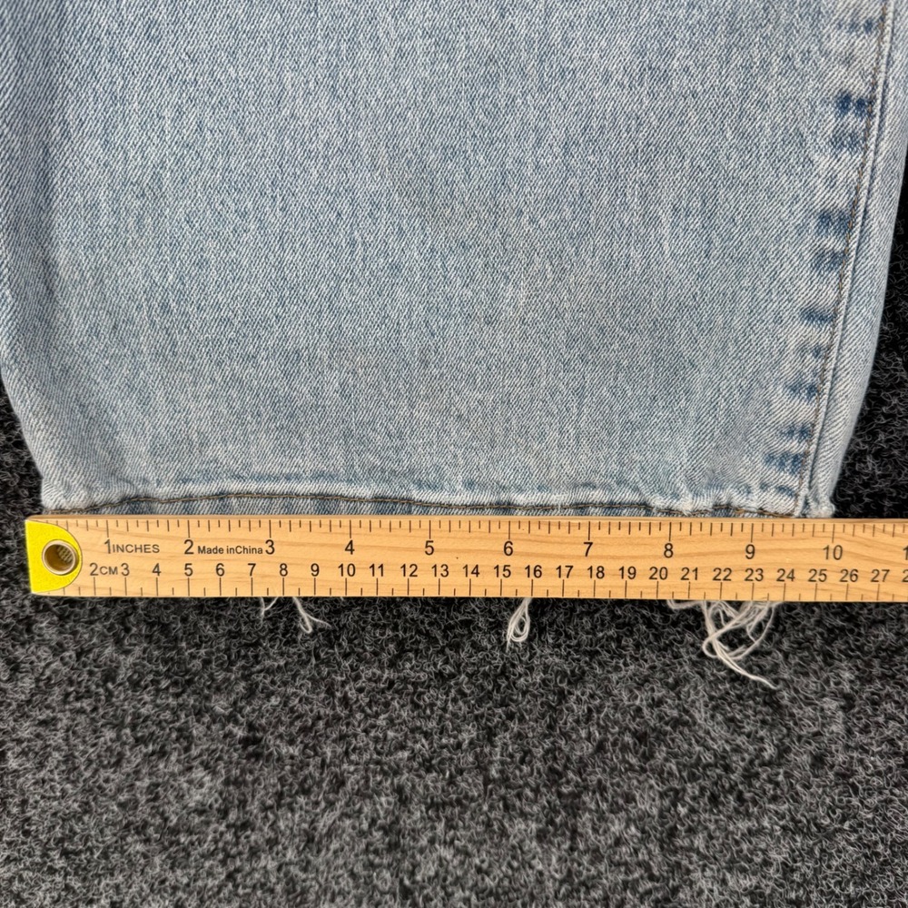 KUT from the Kloth Meg Wide Leg Raw Hem Jeans Light Wash Blue Size 4 - Picture 6 of 9